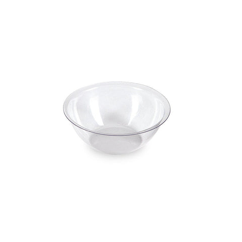 Clear plastic bowl on a white background