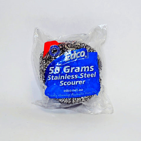 Edco stainless steel scourer in packaging on a white background