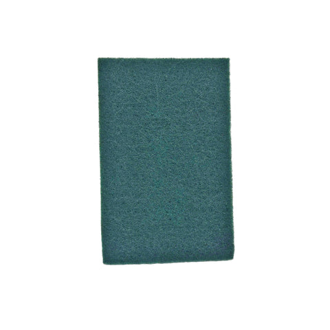 Green scourer pad on a white background