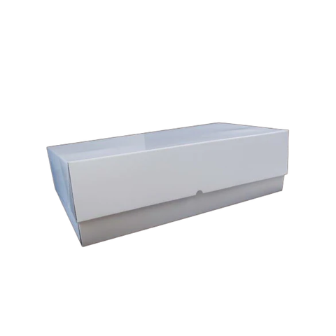 White Slab Cake box on a white background