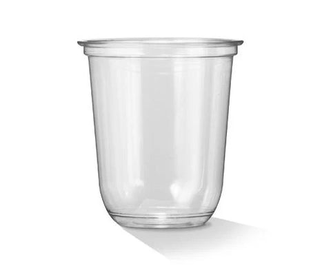 380ml PET Clear U Shape Cup on a white background