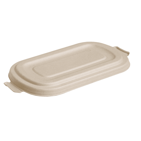 BioChoice™ Sugarcane Flat Lid for Rectangular Containers on a white background