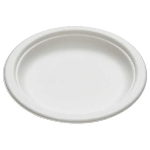 BioChoice™ Sugarcane Round Plate on a white background