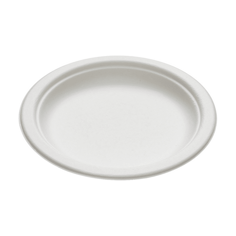 BioChoice™ Sugarcane Round Plate on a white background