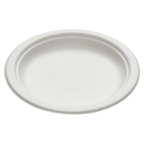 BioChoice™ Sugarcane Round Plate on a white background
