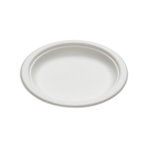 BioChoice™ Sugarcane Round Plate on a white background