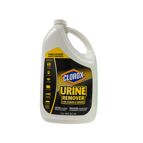 Clorox urine remover bottle on a white background