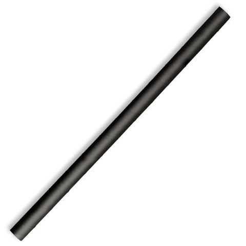 Black jumbo paper straw on a white background