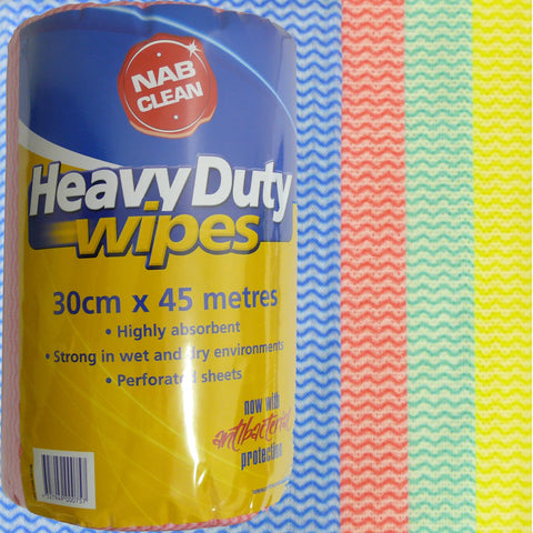 Nab Clean Heavy Duty wipes packaging with colorful swabs in the background