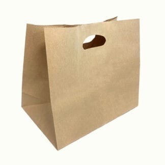 Brown paper carry bag with diecut handle